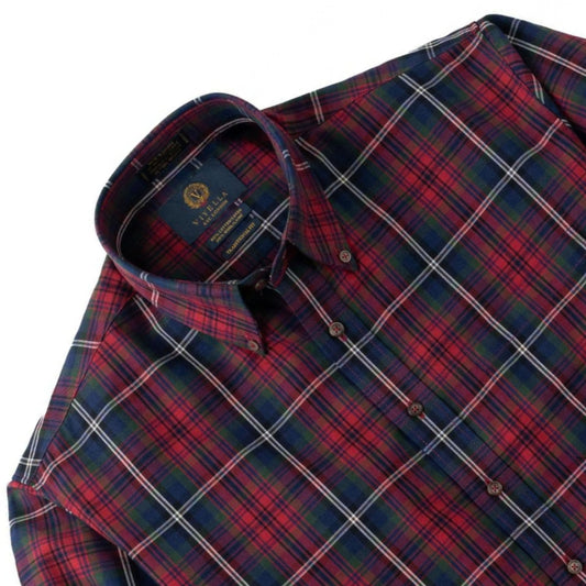 Men's Red Plaid Viyella Shirt