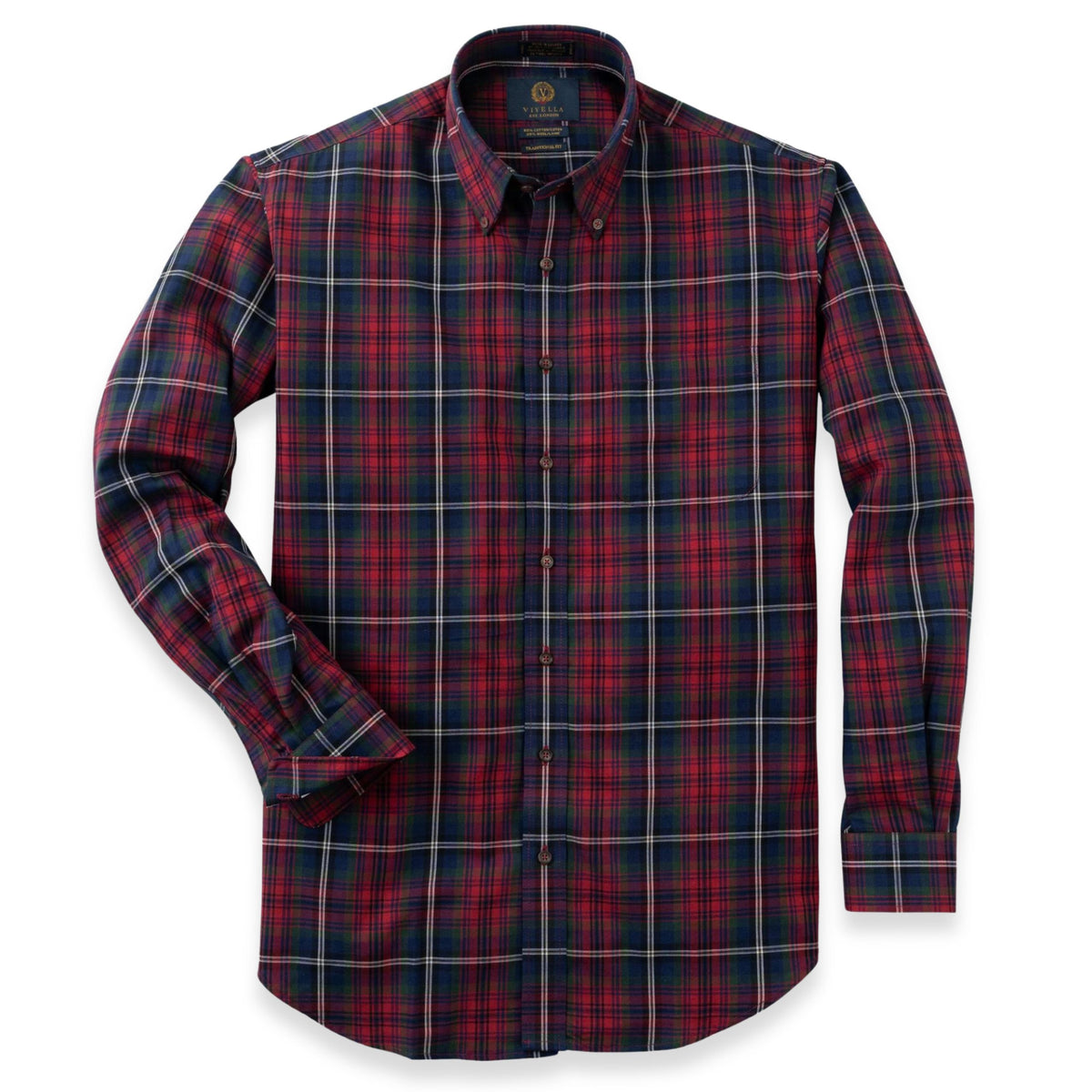 Men's Red Plaid Viyella Shirt