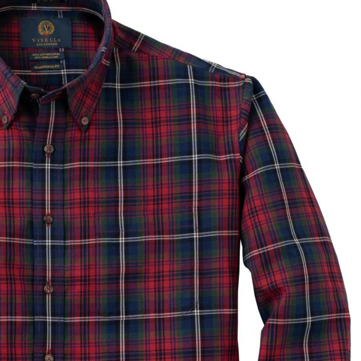 Men's Red Plaid Viyella Shirt