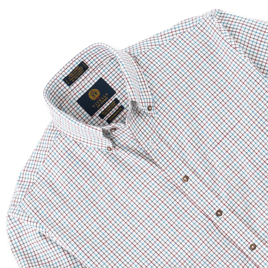 Men's Red and Blue Tattersall Viyella Shirt