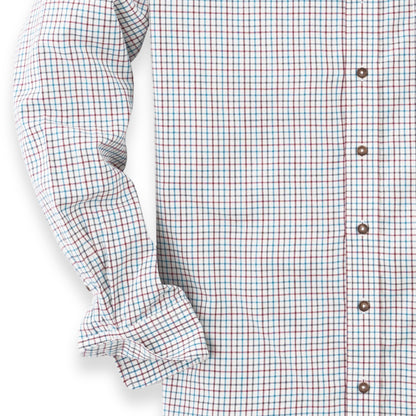 Men's Red and Blue Tattersall Viyella Shirt