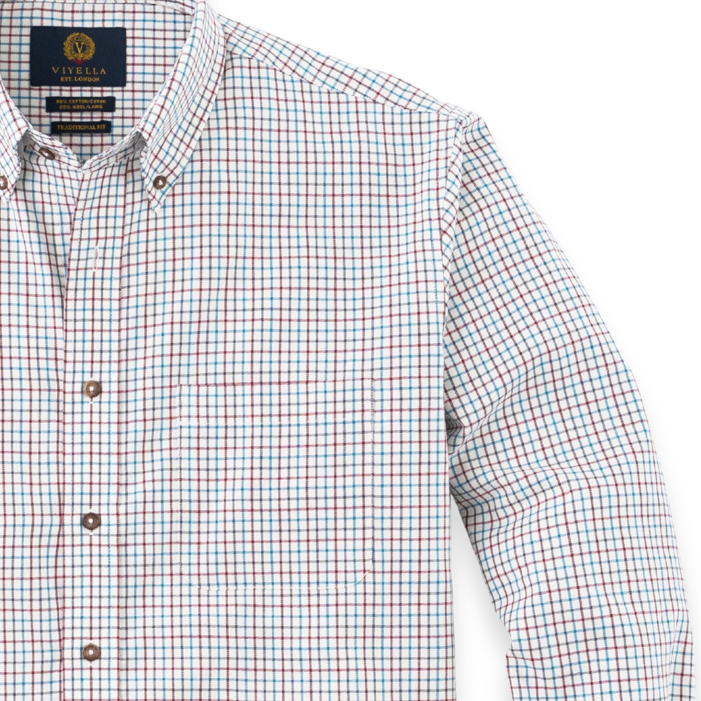Men's Red and Blue Tattersall Viyella Shirt