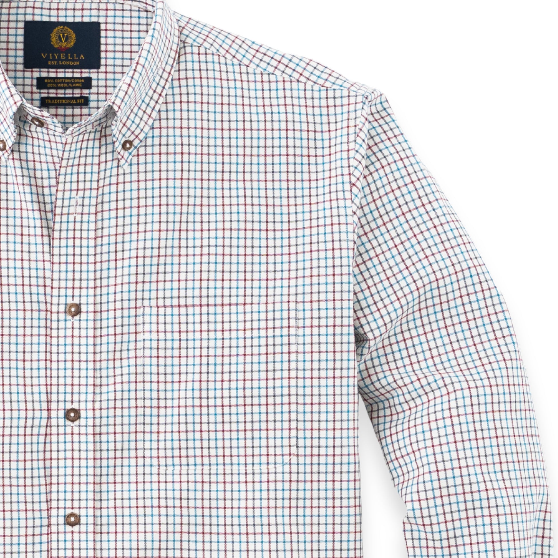 Men's Red and Blue Tattersall Viyella Shirt