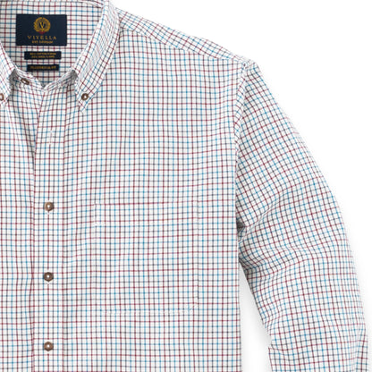 Men's Red and Blue Tattersall Viyella Shirt