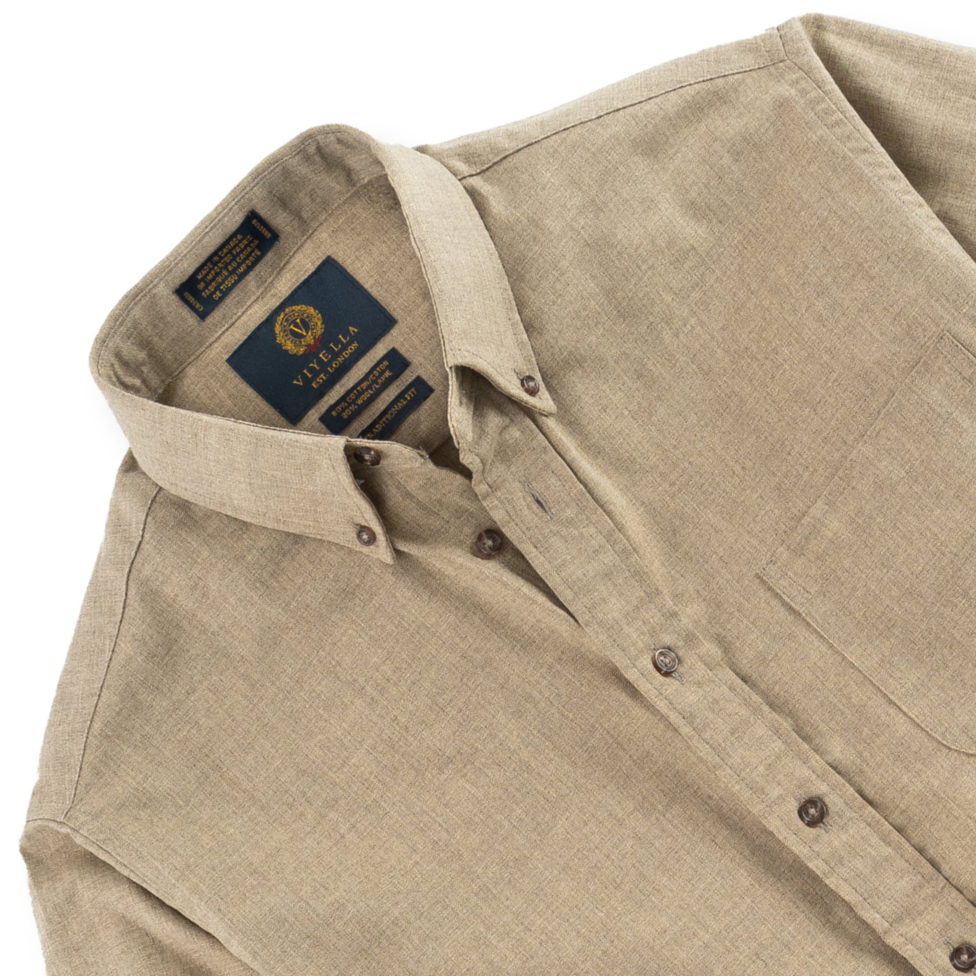 Men's Shiitake Beige Viyella Shirt