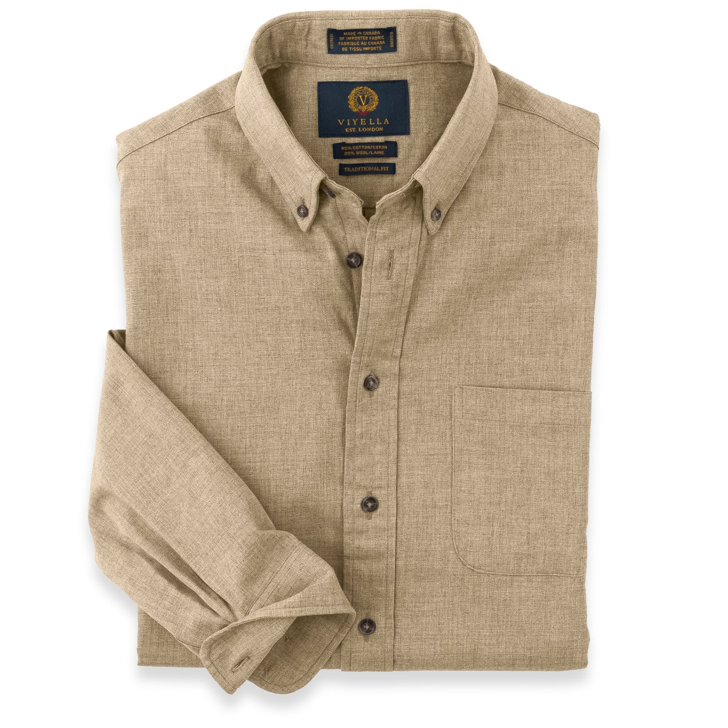 Men's Shiitake Beige Viyella Shirt