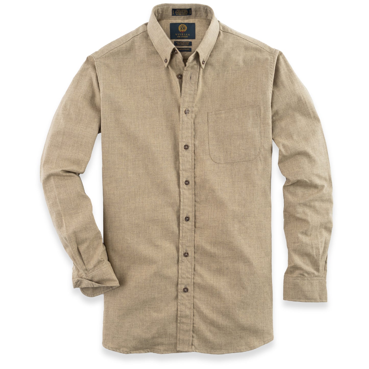 Men's Shiitake Beige Viyella Shirt
