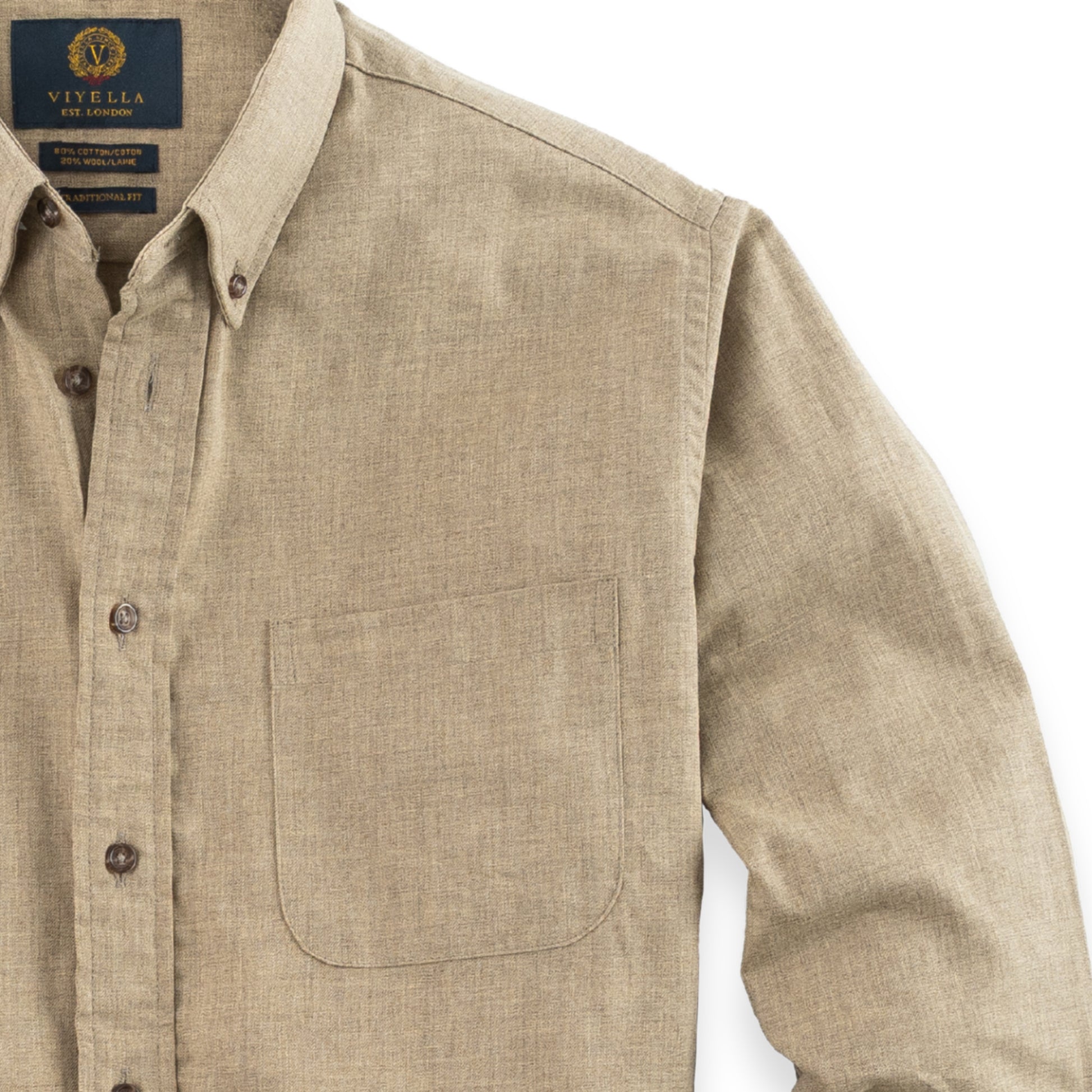 Men's Shiitake Beige Viyella Shirt
