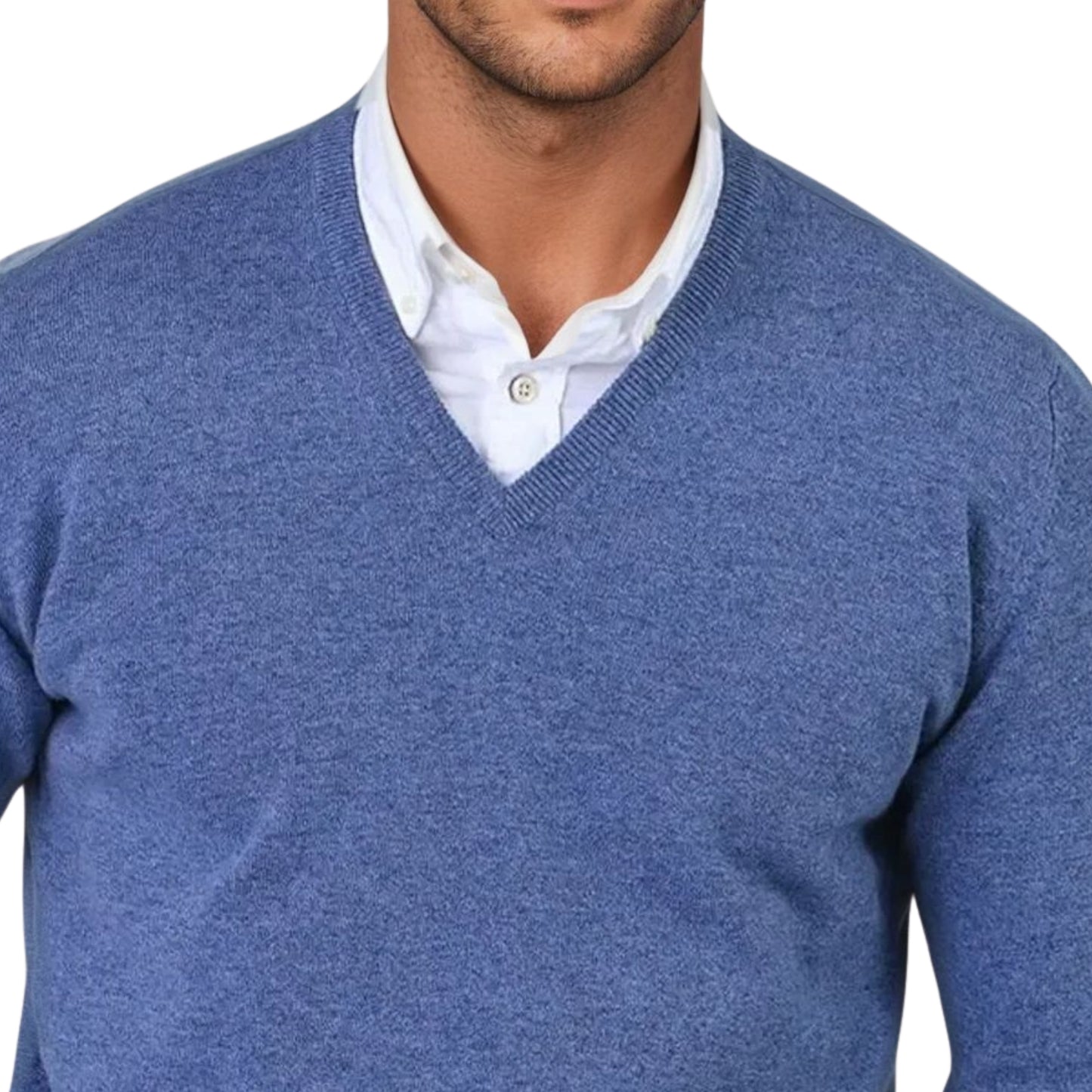 Men's Super-Fine Geelong Lambswool V-Neck Sweater | Clyde