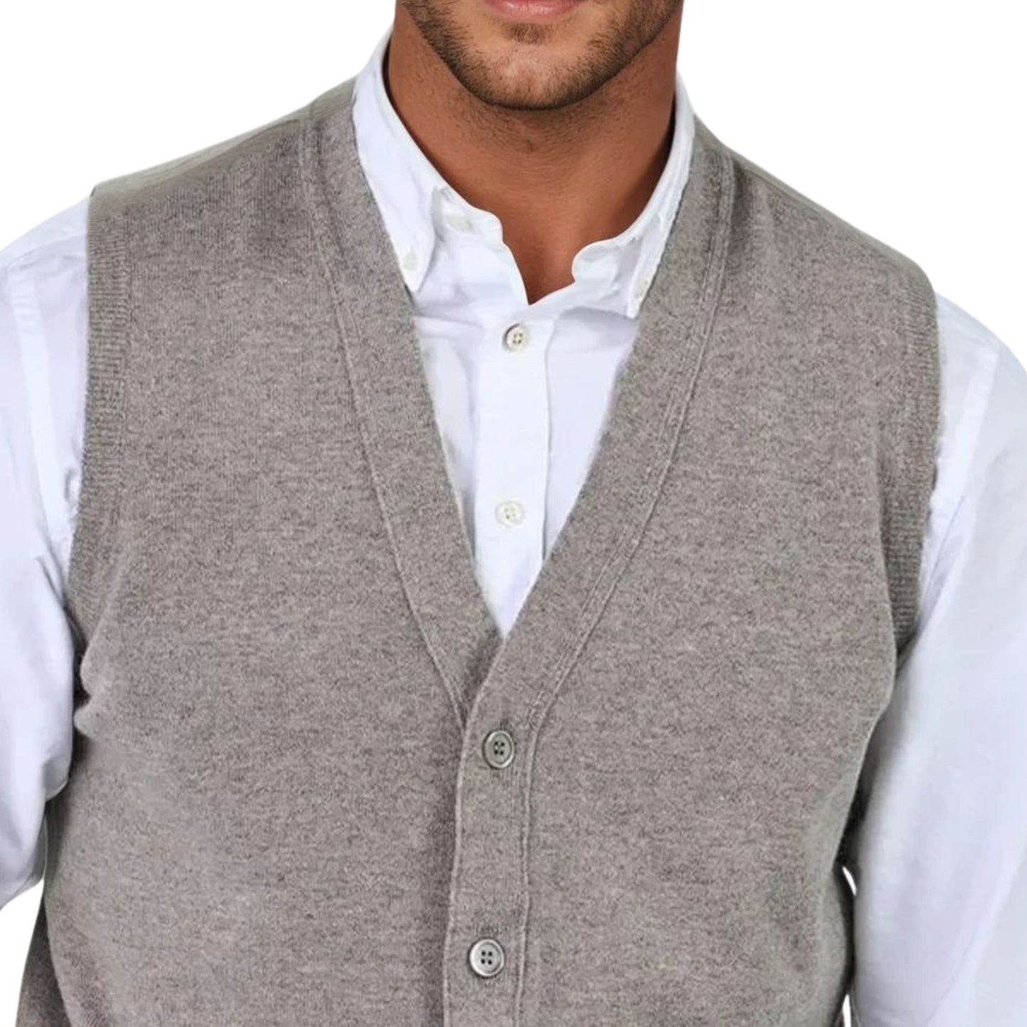 Men's Super-Fine Geelong Lambswool Waistcoat | Dark Natural