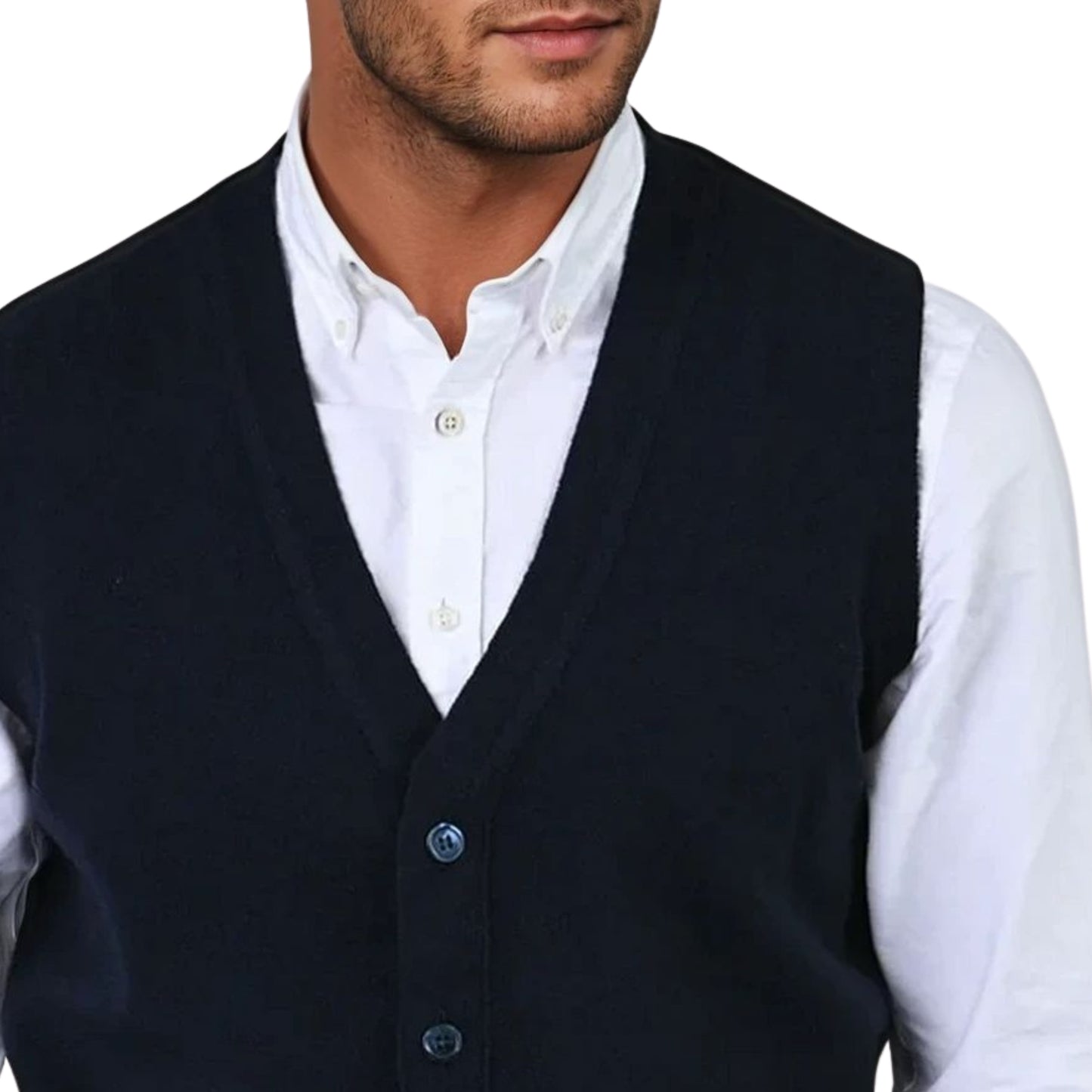 Men's Super-Fine Geelong Lambswool Waistcoat | Navy Blue