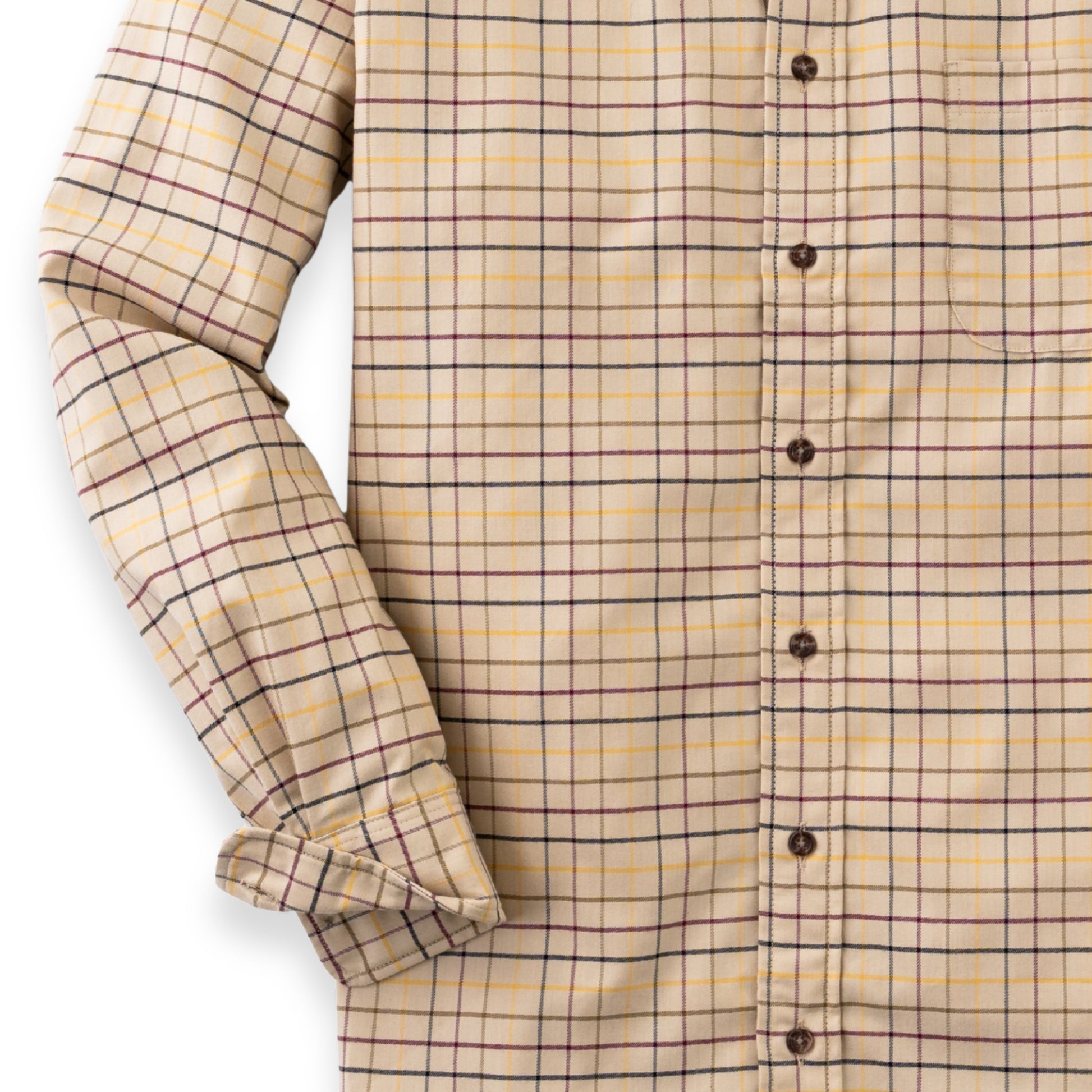 Men's Tan Tattersall Luxury Blend Viyella Shirt