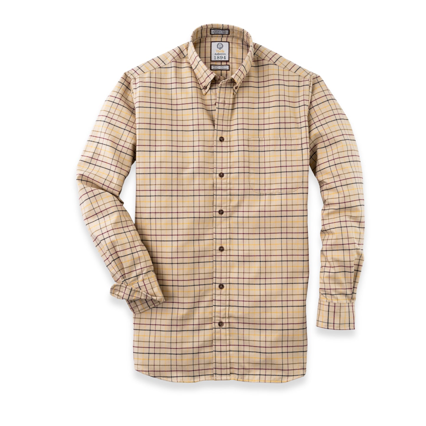 Men's Tan Tattersall Luxury Blend Viyella Shirt