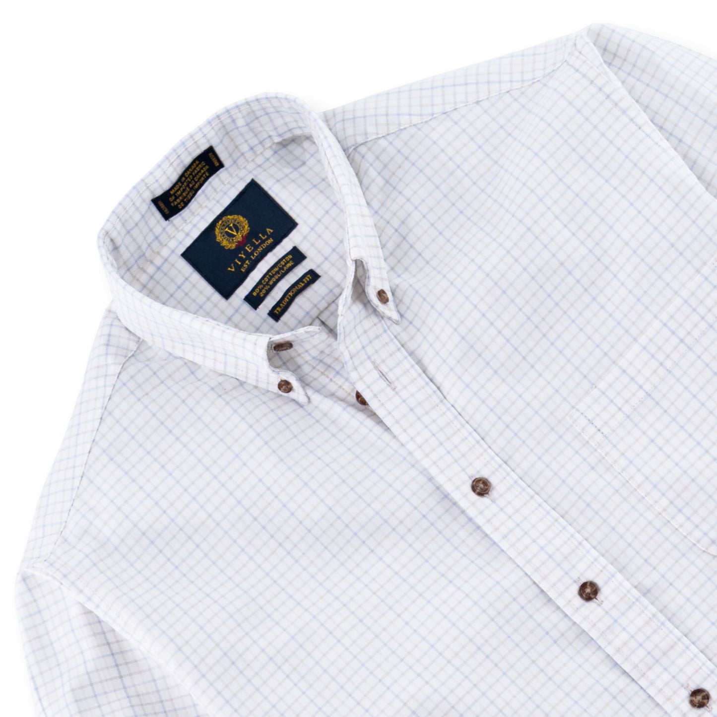 Men's White Tattersall Viyella Shirt