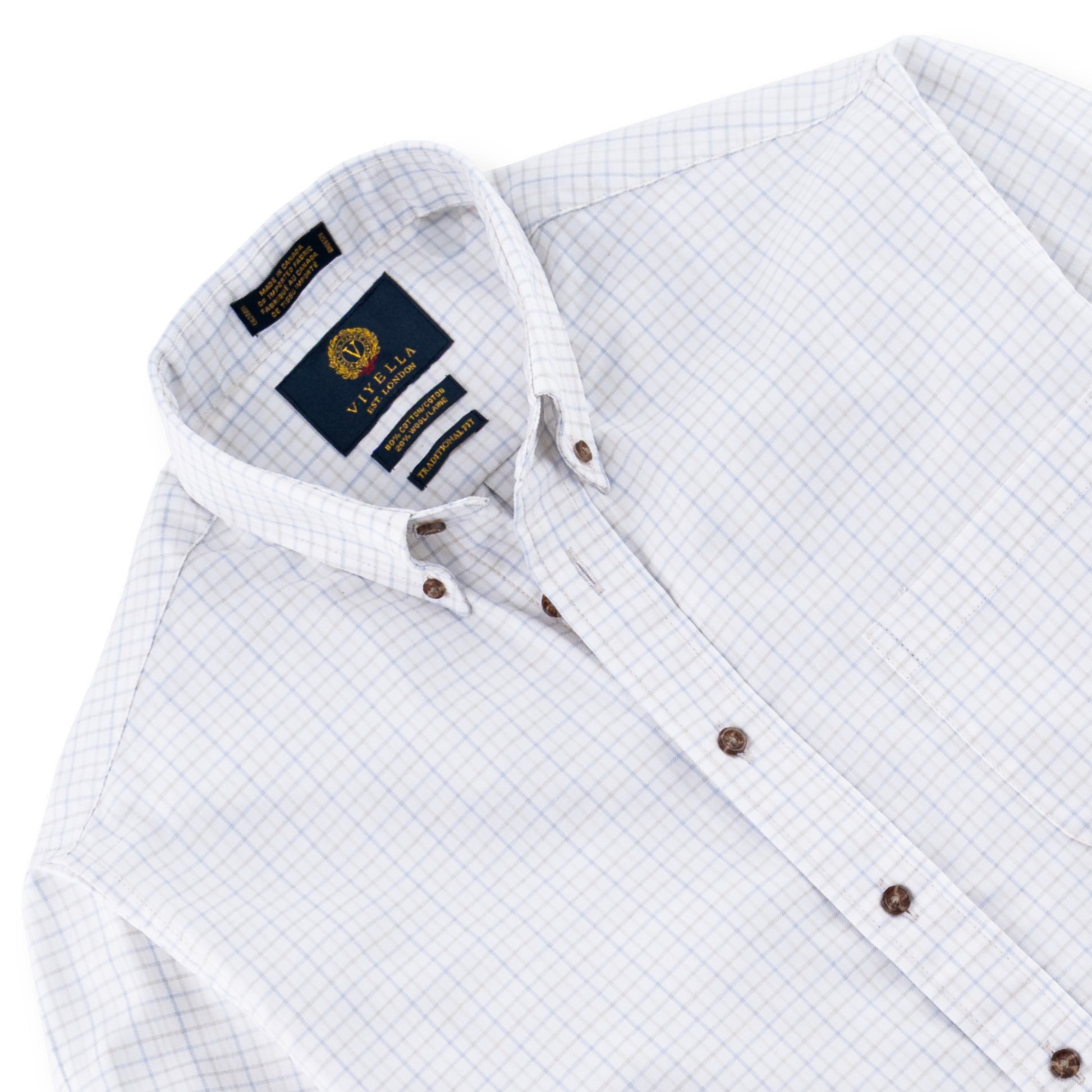Men's White Tattersall Viyella Shirt