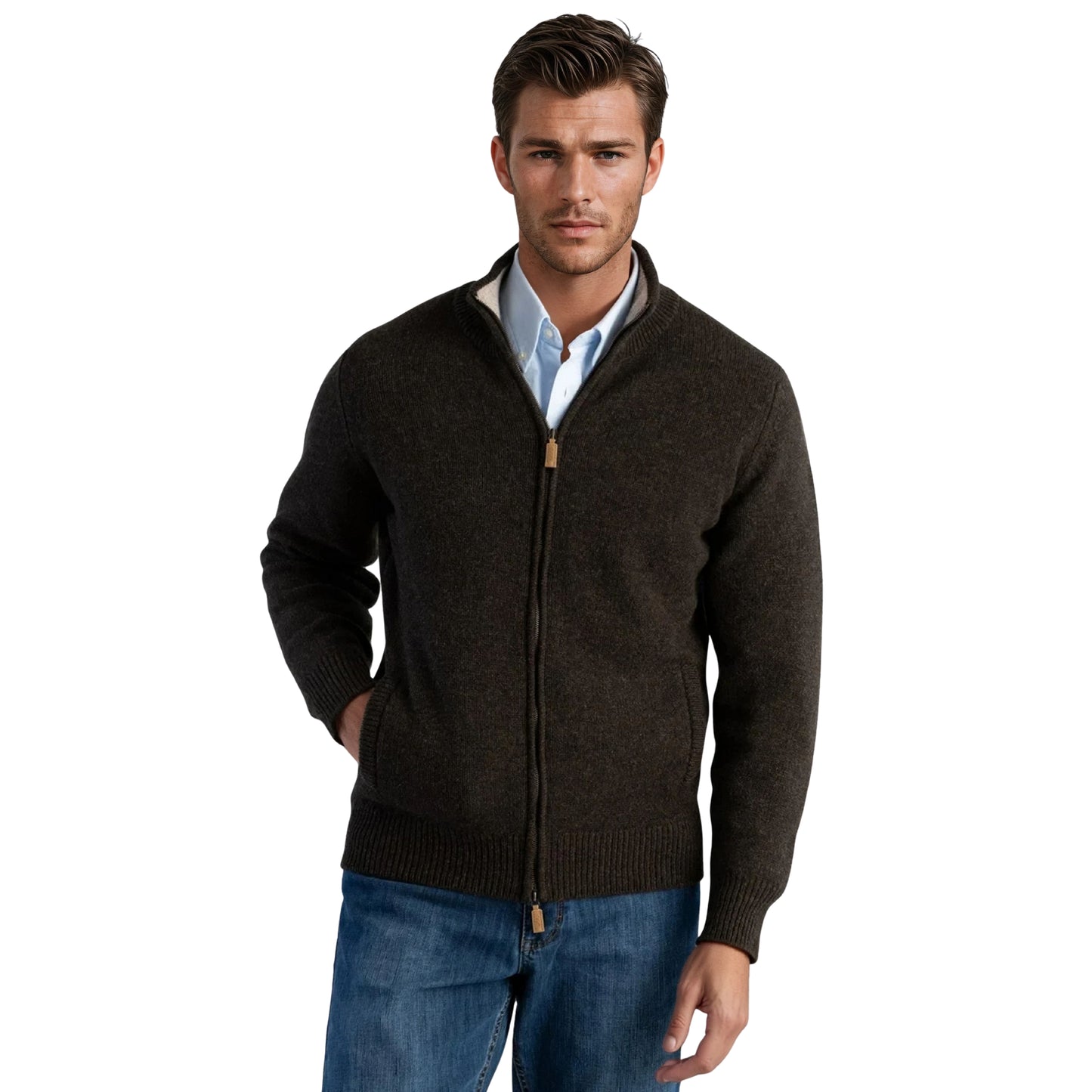 Geelong Lambswool Full-Zip Sweater