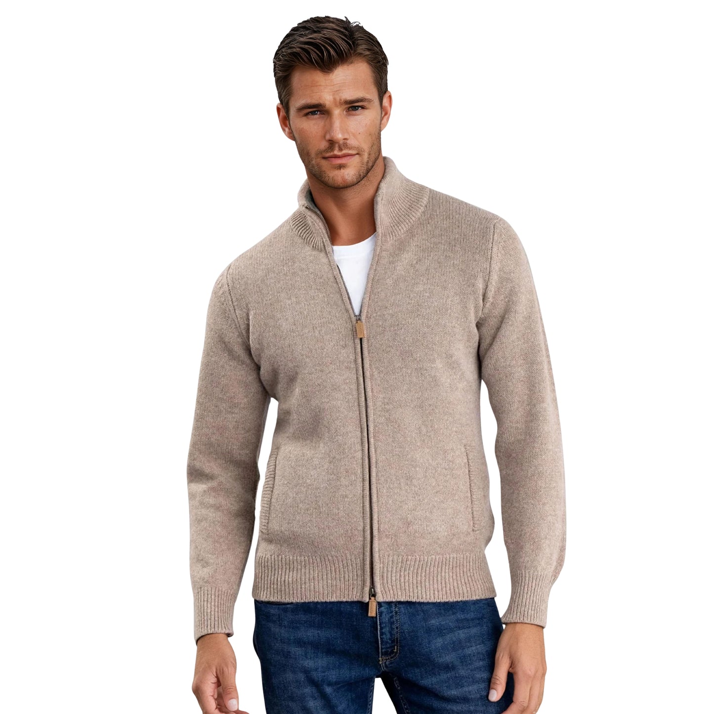 Geelong Lambswool Full-Zip Sweater