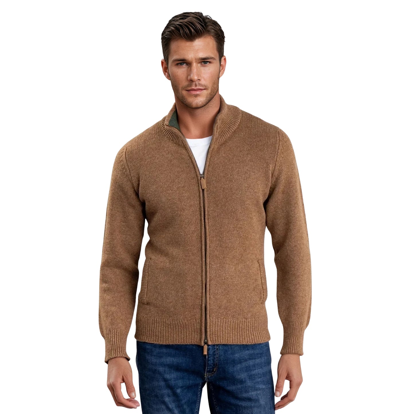 Geelong Lambswool Full-Zip Sweater