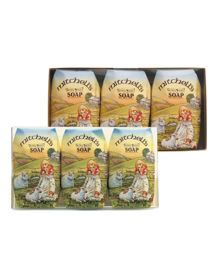 Mitchell's Wool Fat Country Scene Soap Box of Three Bars