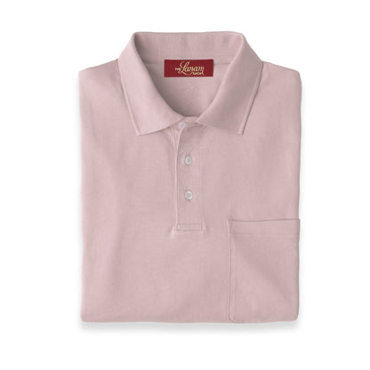 Men Short Sleeve Pima Cotton Jersey Polo with Pocket | Clique Pink