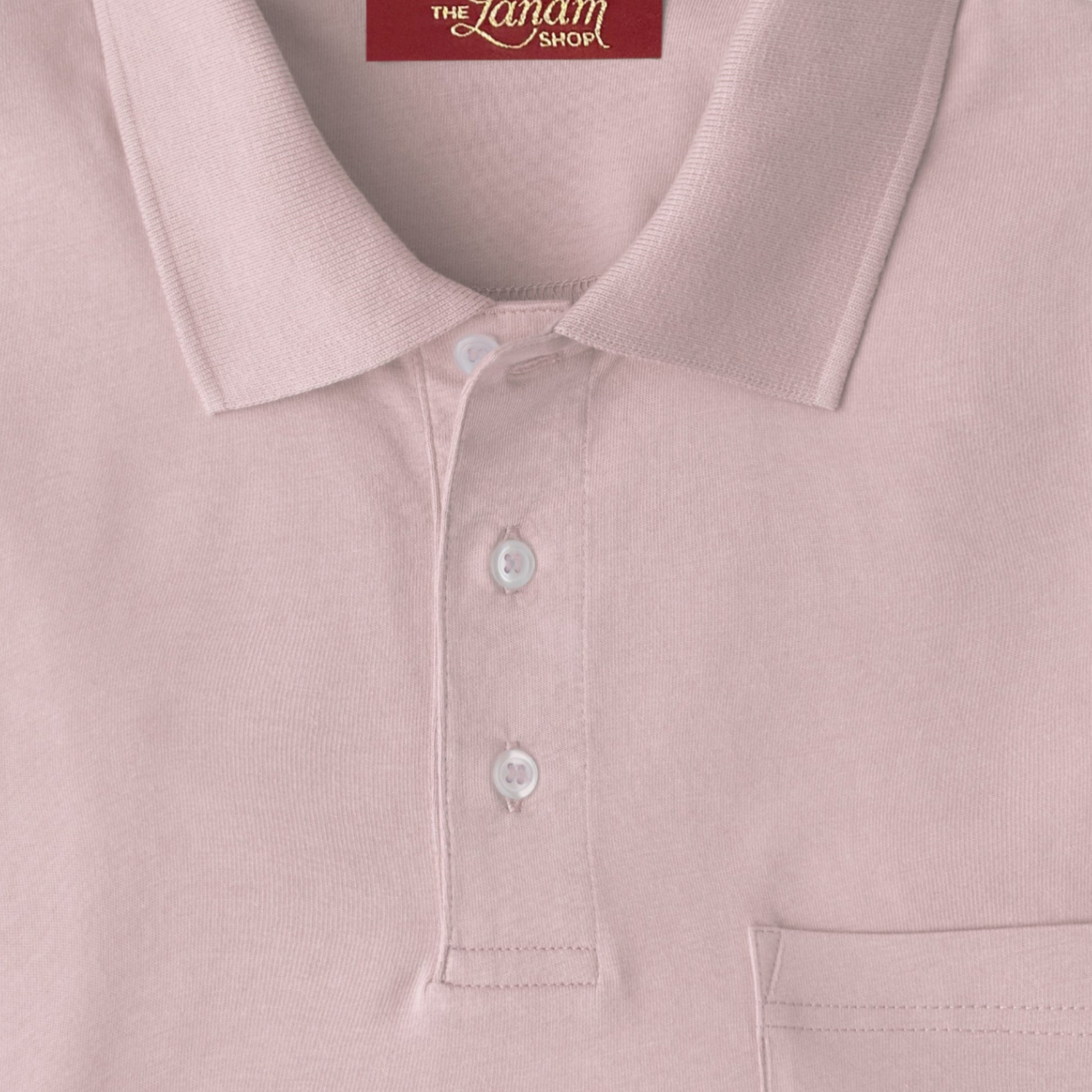 Men Short Sleeve Pima Cotton Jersey Polo with Pocket | Clique Pink