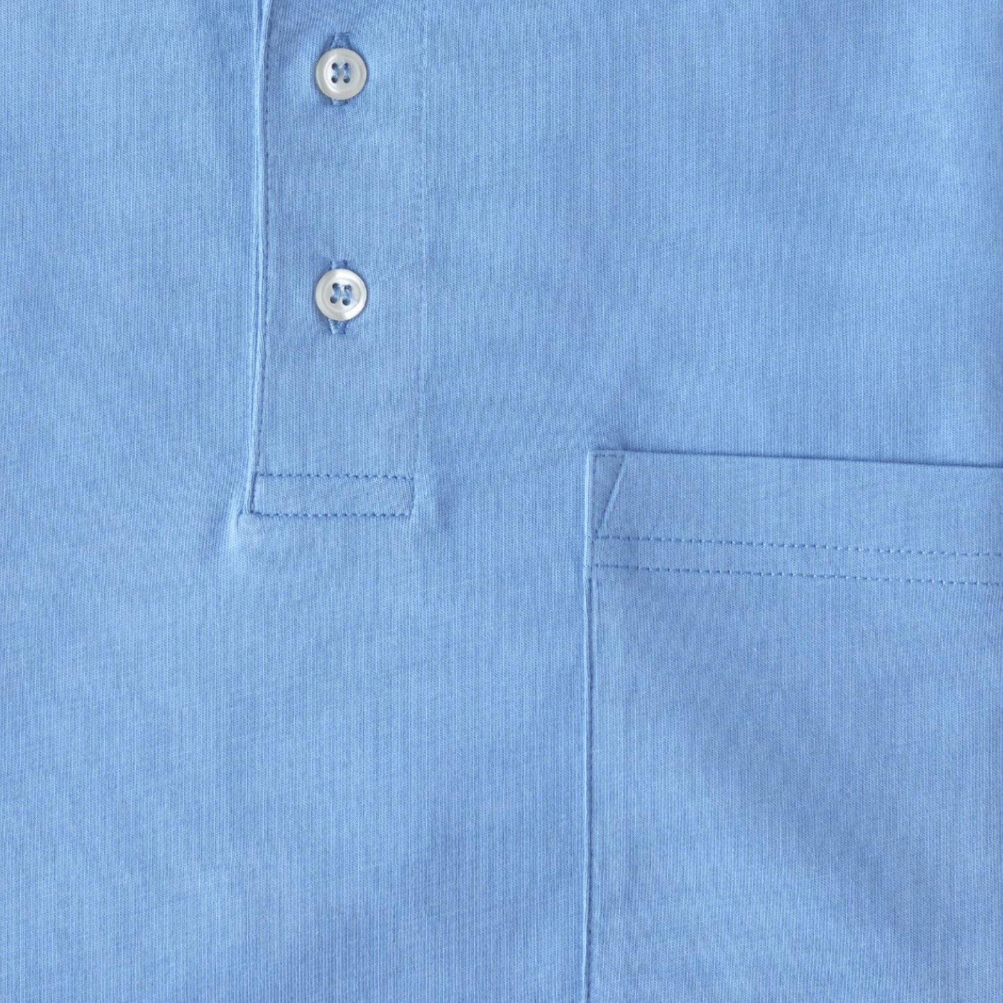 Men Short Sleeve Pima Cotton Jersey Polo with Pocket | Coastal Blue