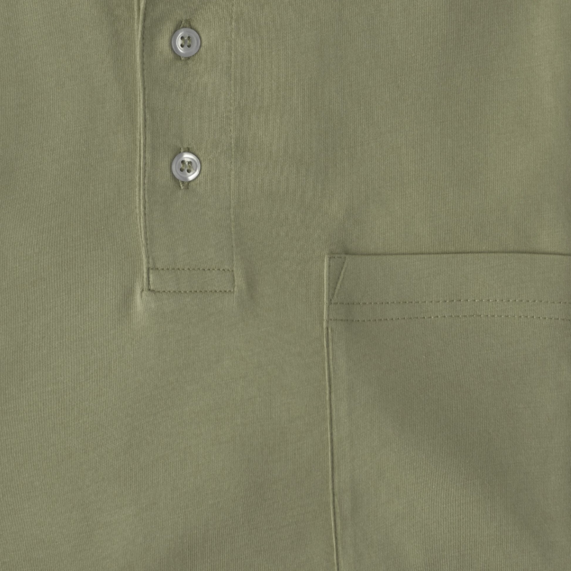 Men Short Sleeve Pima Cotton Jersey Polo with Pocket | Olive