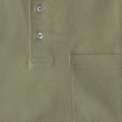 Men Short Sleeve Pima Cotton Jersey Polo with Pocket | Olive