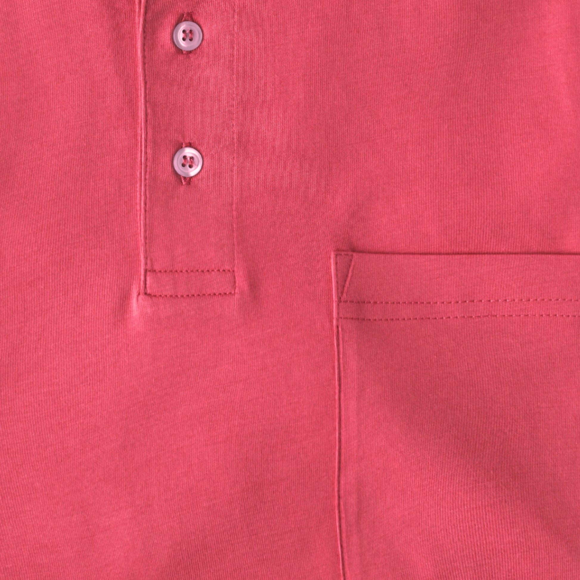 Men Short Sleeve Pima Cotton Jersey Polo with Pocket | Raspberry