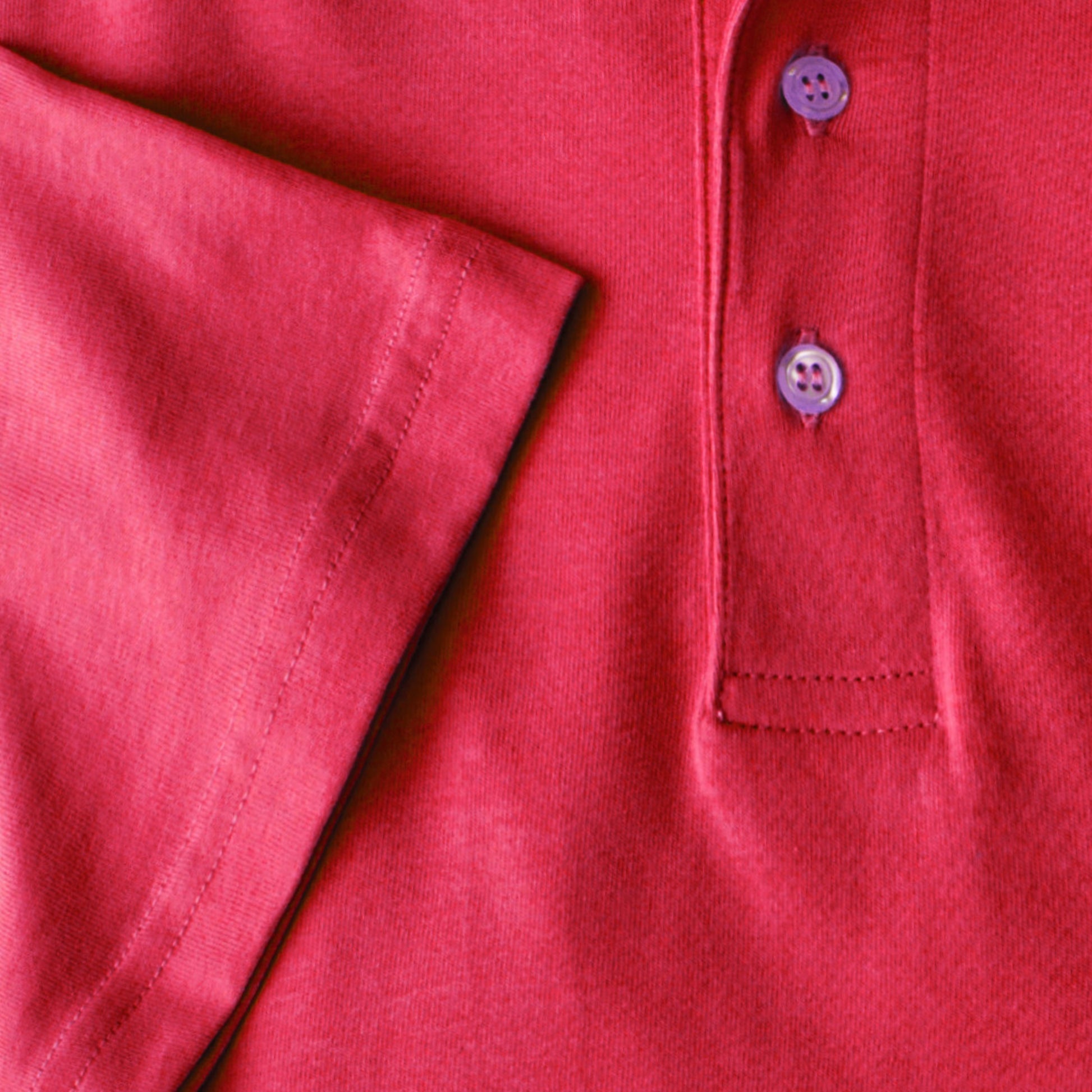 Men Short Sleeve Pima Cotton Jersey Polo with Pocket | Raspberry