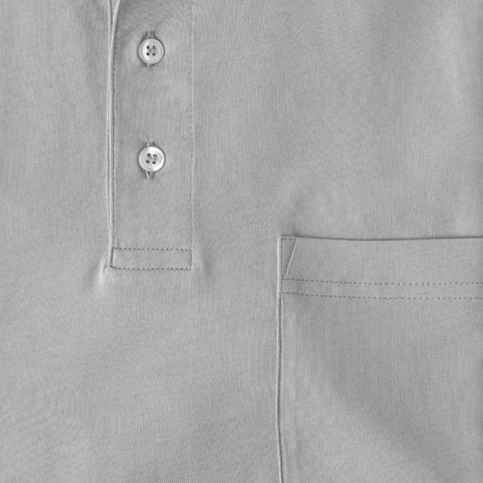 Men Short Sleeve Pima Cotton Jersey Polo with Pocket | Silver