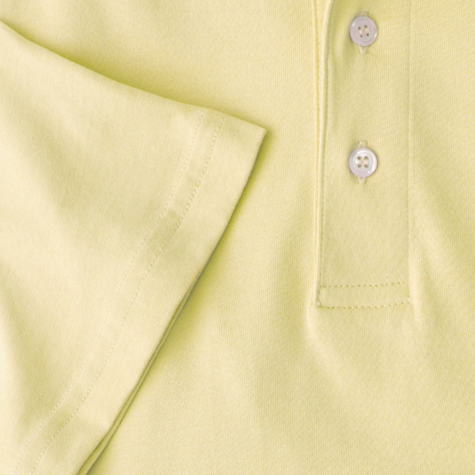 Men Short Sleeve Pima Cotton Jersey Polo with Pocket | Soft Yellow