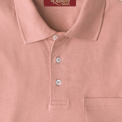 Men Short Sleeve Pima Cotton Jersey Polo with Pocket | Sunset