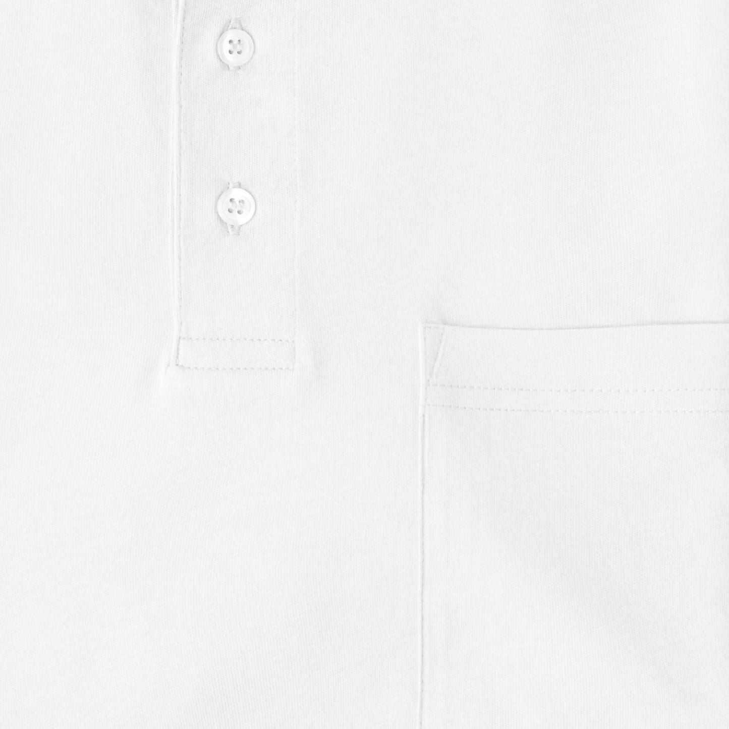 Men Short Sleeve Pima Cotton Jersey Polo with Pocket | White