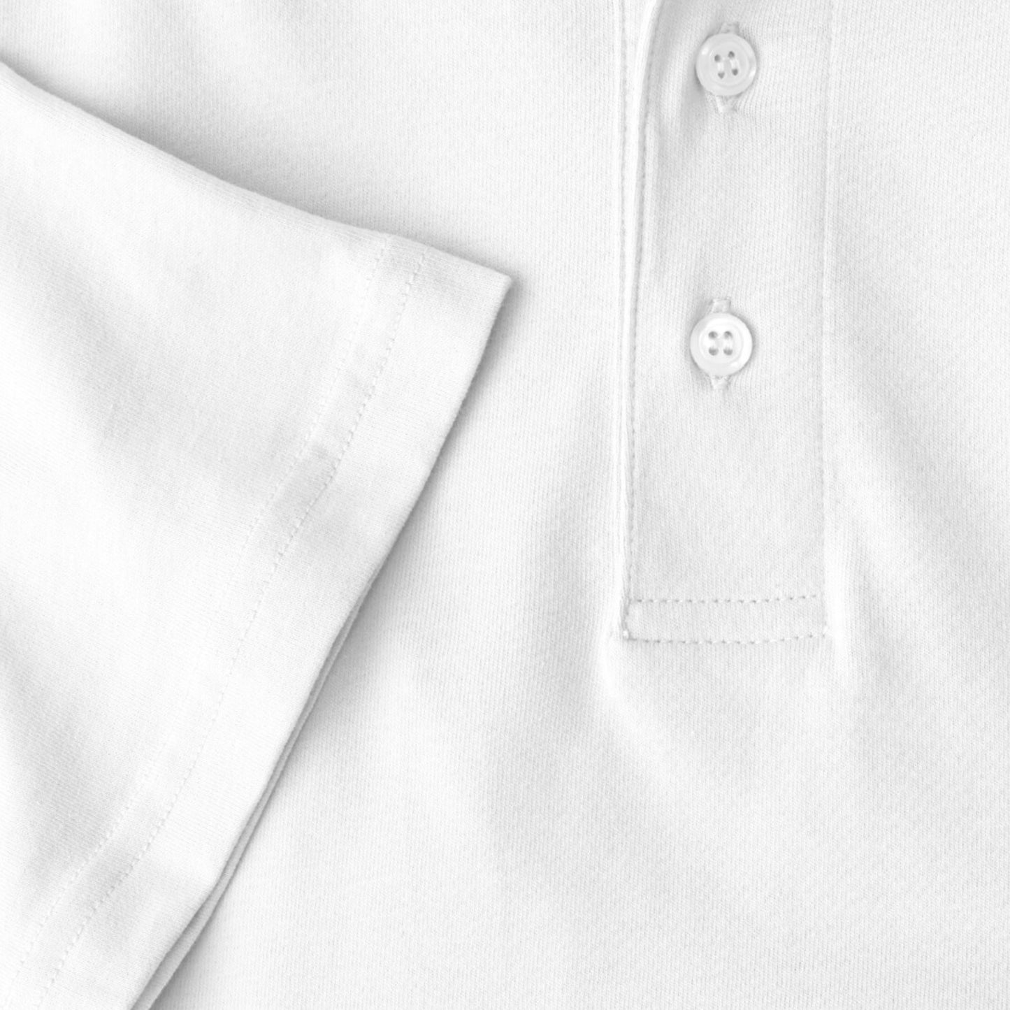 Men Short Sleeve Pima Cotton Jersey Polo with Pocket | White