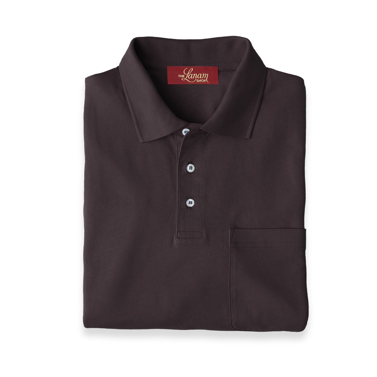 Men Short Sleeve Pima Cotton Jersey Polo with Pocket | Wine