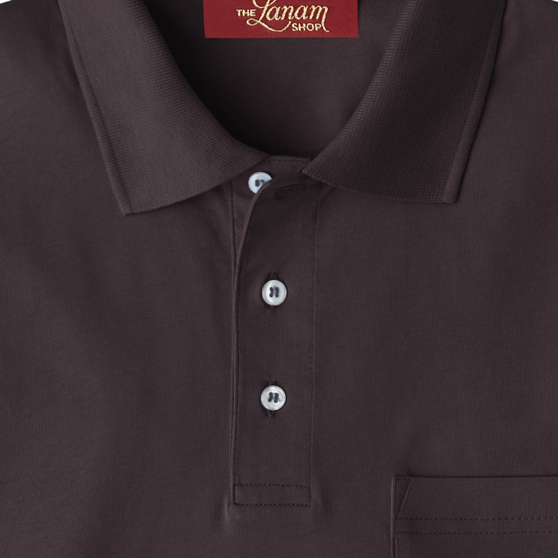 Men Short Sleeve Pima Cotton Jersey Polo with Pocket | Wine