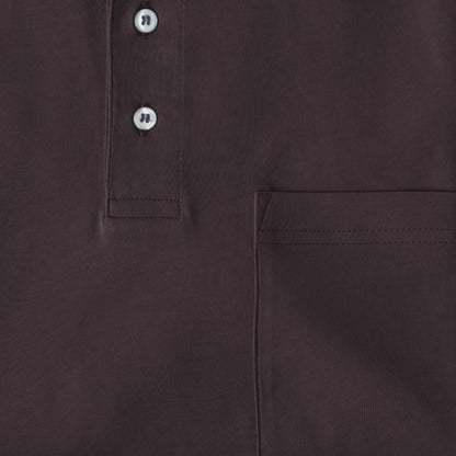 Men Short Sleeve Pima Cotton Jersey Polo with Pocket | Wine