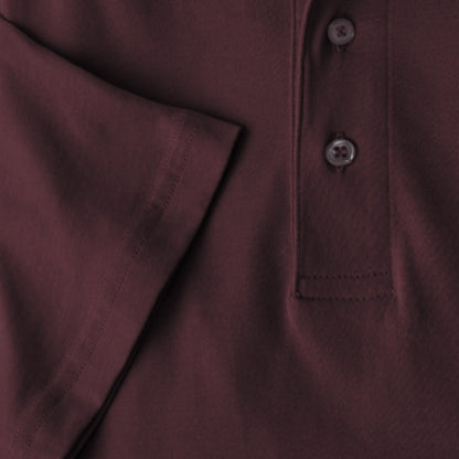 Men Short Sleeve Pima Cotton Jersey Polo with Pocket | Wine