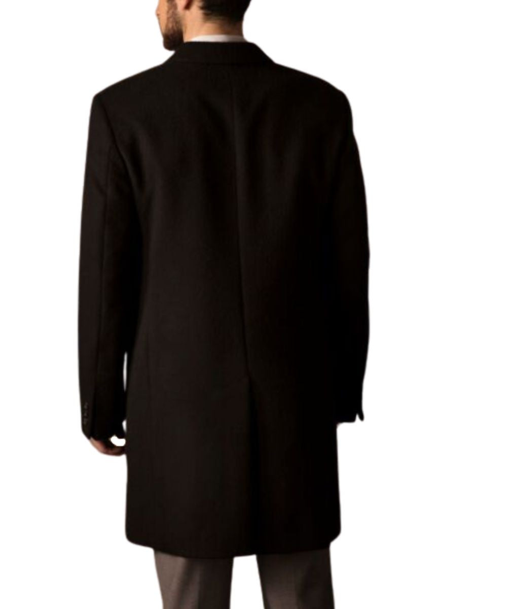 Men's Pure Vicuña Classic Topcoat in Black