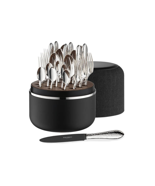 Robbe & Berking Martelé THE BOX with Frozen Black Knife Blades in Sterling Silver