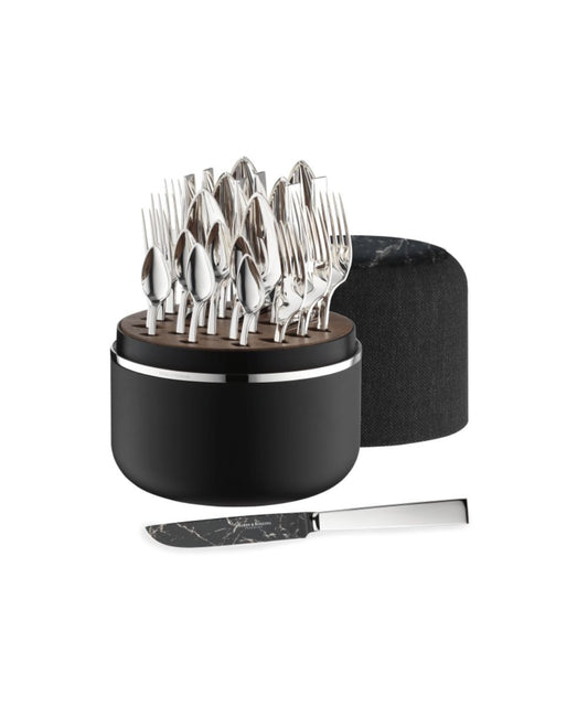 Robbe & Berking Riva THE BOX with Marble Knife Blades in Sterling Silver