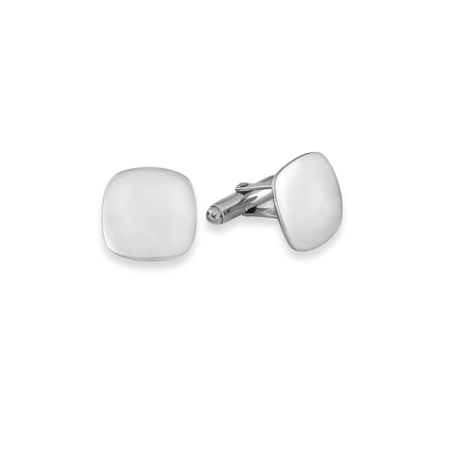 Sterling Silver Cushion Cufflinks with Plain Front