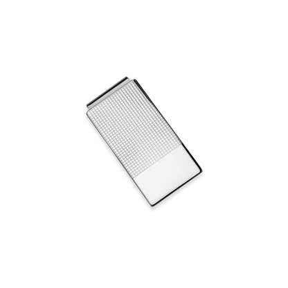Sterling Silver Hinged Money Clip with Grid Design