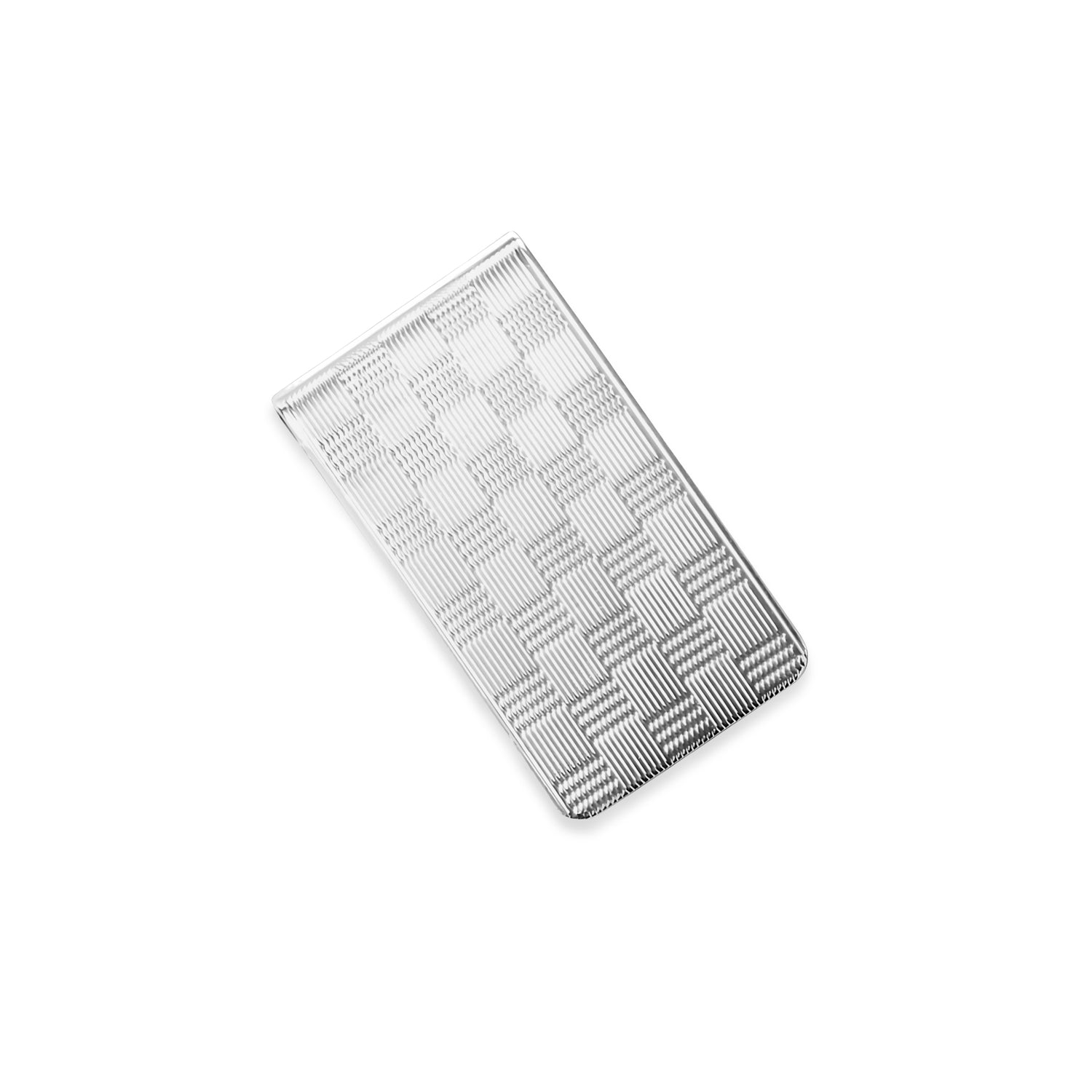 Sterling Silver Money Clip with Basket Weave Design