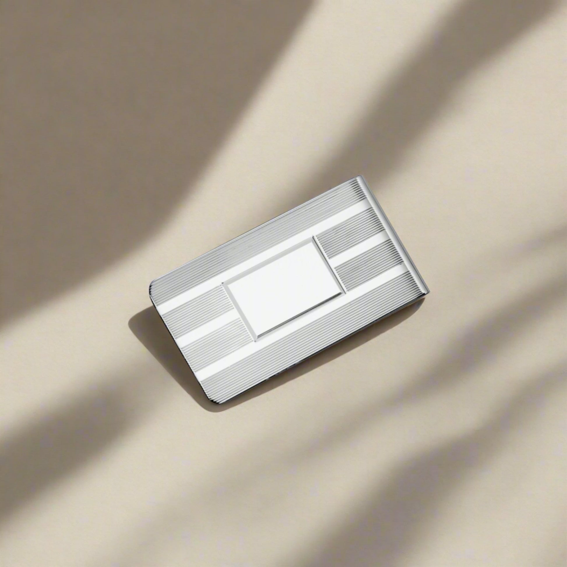 Sterling Silver Money Clip with Channel Engine Turned Design
