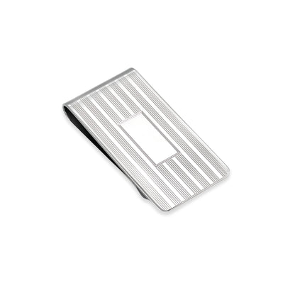 Sterling Silver Money Clip with Classic Engine Turned Design