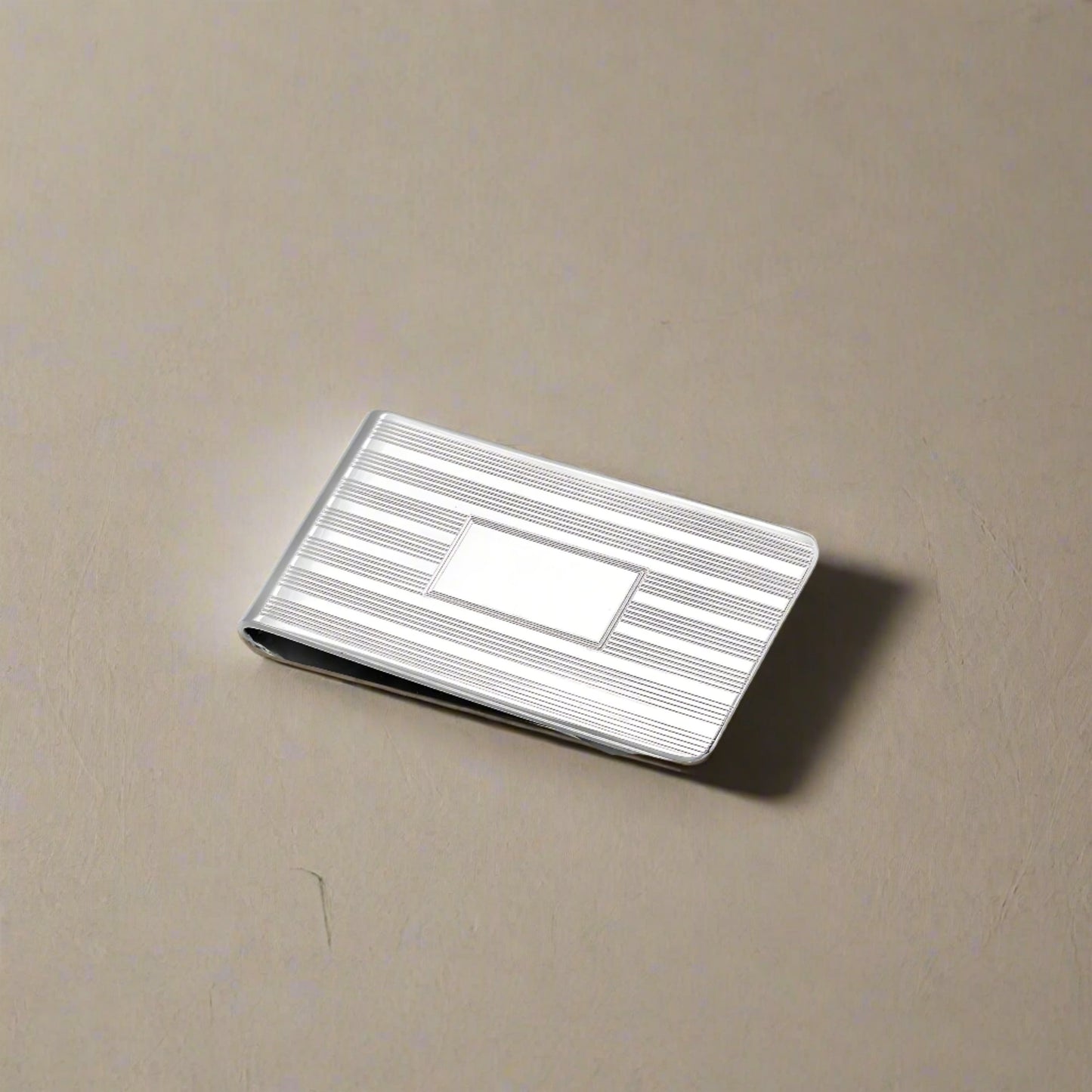 Sterling Silver Money Clip with Classic Engine Turned Design