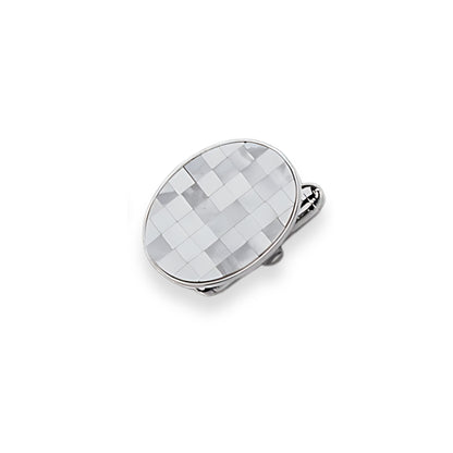 Sterling Silver Mother of Pearl Checkerboard Cufflinks