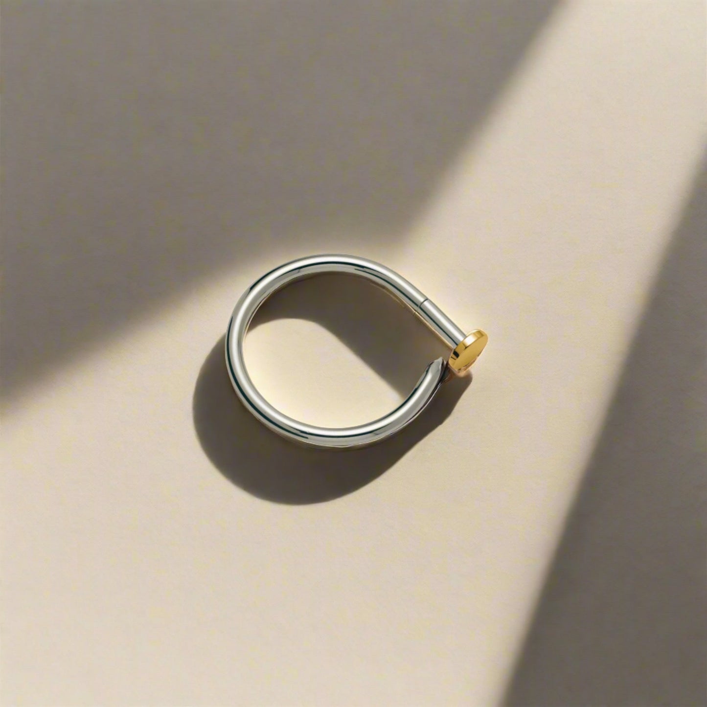 Sterling Silver Nail Key Ring
